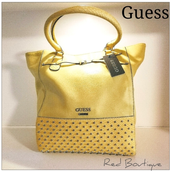 Guess Bags Nwt Authentic Guess Yellow Tote Handbag Poshmark